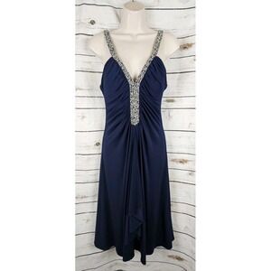 Vintage Beaded Neckline Dress 8 Y2K Fairy Whimsigoth 90's Ruched Cocktail